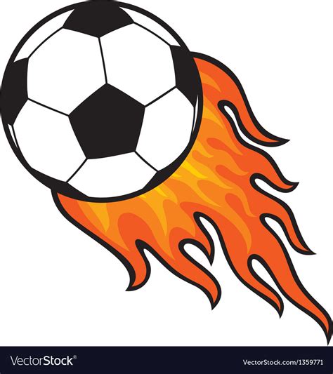 Football Ball Soccer In Fire Royalty Free Vector Image