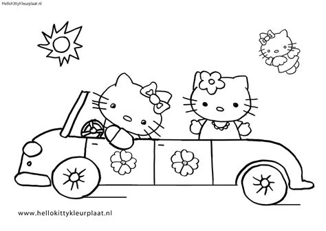 kitty car coloring page