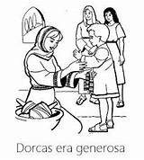 Dorcas Para Bible Coloring Niños sketch template