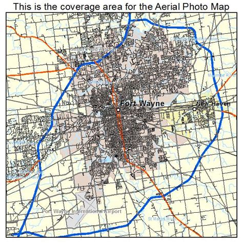 aerial photography map  fort wayne  indiana