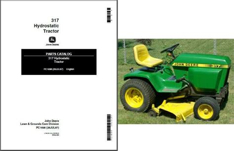 john deere  hydrostatic lawn garden tractor parts manual cd pc  sale