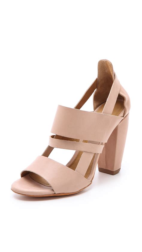 lyst coclico oedo chunky heel sandals in natural