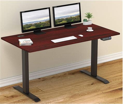 shw   large electric height adjustable computer desk