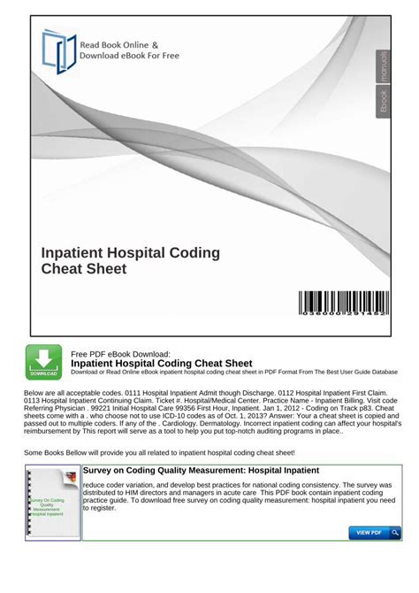 Inpatient Hospital Coding Cheat Sheet · Pdf Fileinpatient Hospital