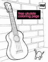 Coloring Ukulele Printable Uke sketch template