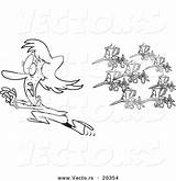 Swarm Mosquitoes Woman sketch template