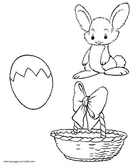 coloring page   rabbit  egg   basket coloring pages