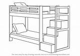 Bed Bunk Draw Drawing Step Furniture Beds Sketch Drawings Tutorials Drawingtutorials101 Room Sketches Learn Choose Board sketch template
