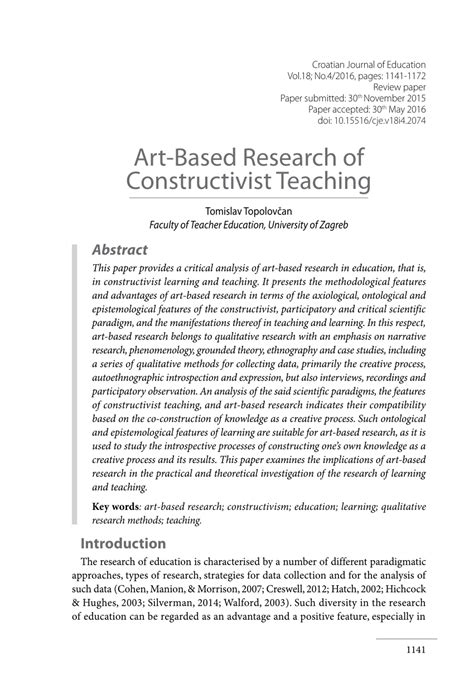 art based research  constructivist teaching