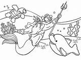 Coloring Pages Triton King Underwater Sea Life Great Kids Top sketch template
