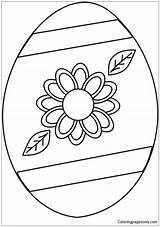 Easter Egg Coloring Flower Pages Plain Online Color Eggs Getcolorings Coloringpagesonly sketch template