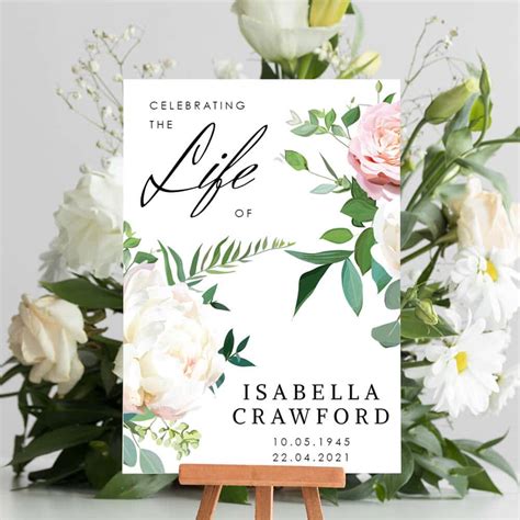 single floral   board memorial stationery