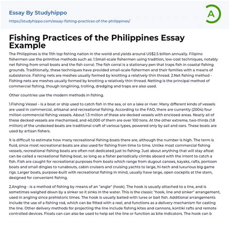 fishing practices   philippines essay  studyhippocom