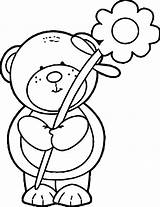 Coloring Bear Flower Wecoloringpage sketch template