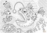 Fish Angler Seeteufel Tiefseefische Supercoloring Ausdrucken sketch template