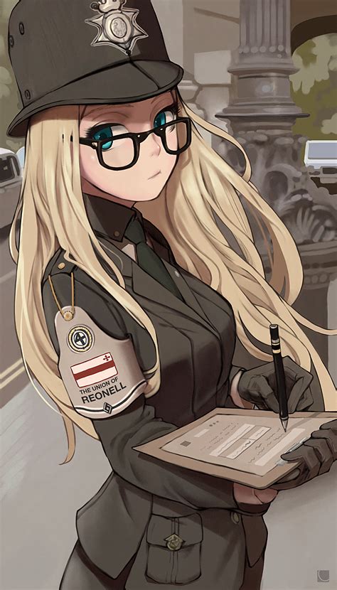 Anime 1400x2452 Anime Anime Girls Long Hair Police Blonde