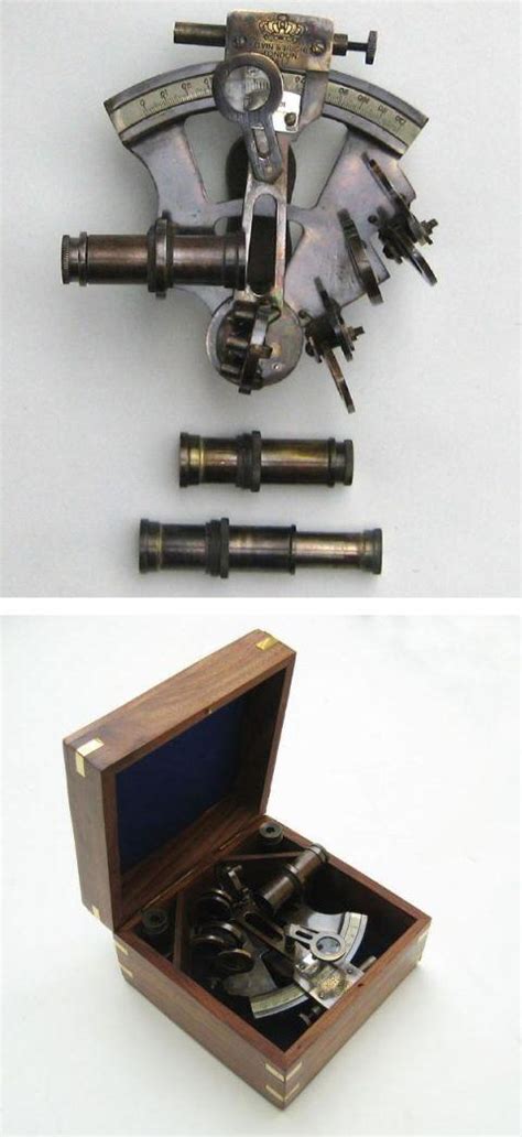 vintage british navy ship s nautical brass sextant box surveying instrument rep ebay
