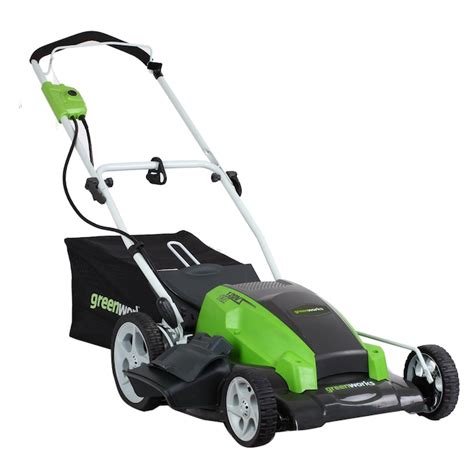 greenworks     corded mower   corded electric push lawn mowers department  lowescom