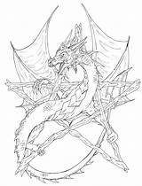 Coloring Pages Wiccan Adults Pentagram Dragon Adult Colouring Hobgoblin Printable Books Book Drawings Color Line Getcolorings Google Pagan Getdrawings Dragons sketch template