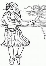 Coloring Pages Hawaiian Hula Beach Girl Dancer Dance Dancing Luau Hawaii Hip Hop Print Printables Printable Color Drawing Flamenco Kids sketch template