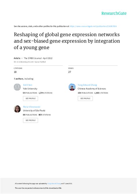 Pdf Reshaping Of Global Gene Expression Networks And Sex Biased Gene
