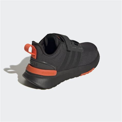 adidas racer tr running elastic lace  top strap shoes grey kids running adidas