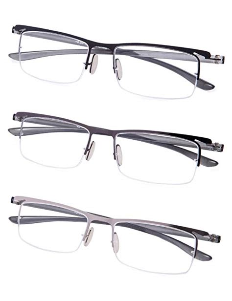3 pack half rim reading glasses with lightweight arms review