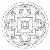 Tibetana Mandala Tibetanos Mandalas Meditar sketch template