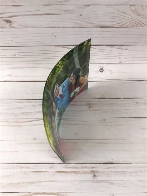 glass photo print curved glass photo frame  standing etsy