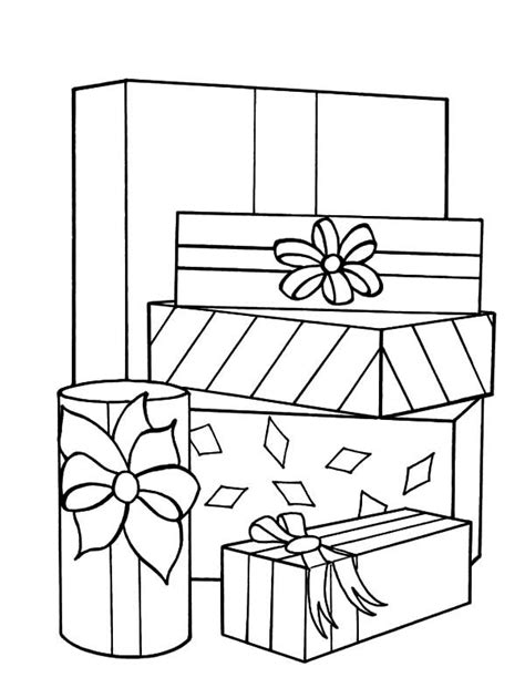 christmas presents stack  christmas presents coloring pages