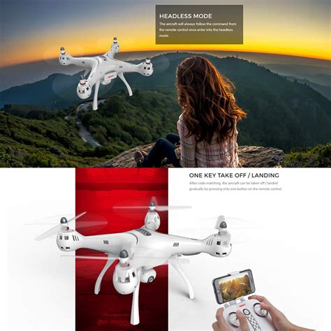syma  pro gps rc drone quad copter  megapixel wi fi p camera fpv  axis gyro white