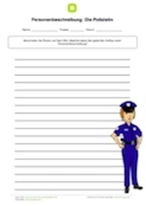 arbeitsblatt personenbeschreibung schreiben die polizistin