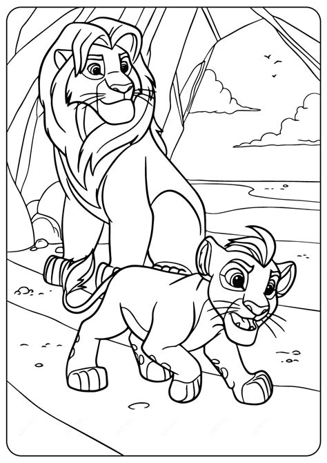 lion guard kion  simba coloring pages