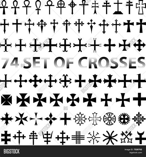 set crosses vector vector photo  trial bigstock