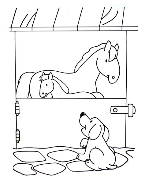 dog  horses animals adult coloring pages