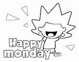 Monday Happy Coloring Coloringcrew sketch template