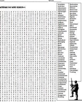 long veterans day word search puzzles   christy coats