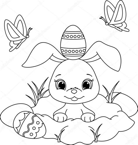 gambar rabbit template animal templates  premium coloring page