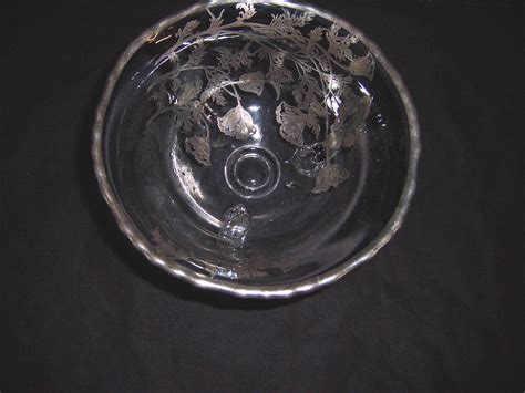 Silver Overlay Footed Glass Bowl Triple A Resale