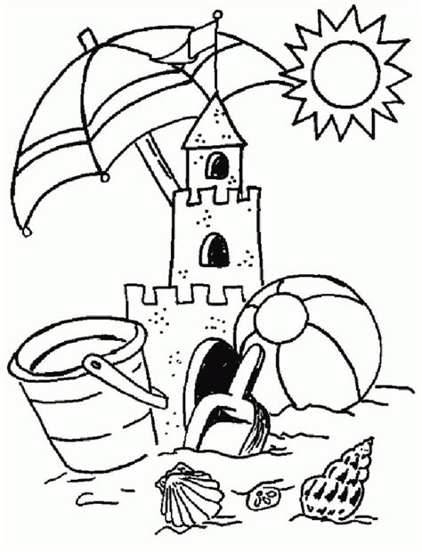 beach coloring pages  kindergarten