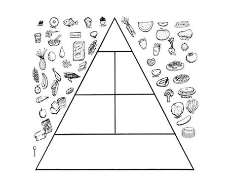 coloring page food pyramid  svg file  cricut