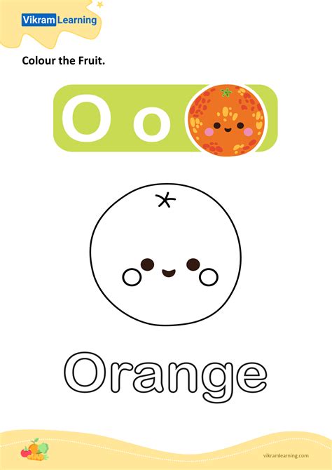 colour  fruit orange worksheets vikramlearningcom