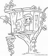 Coloring Pages House Coloring4free Kids Printable Treehouse Tree 2021 Houses Related Posts sketch template
