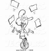 Unicycle Folders Juggling Businesswoman sketch template