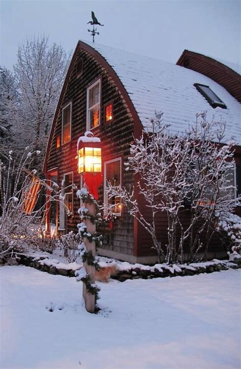 beautiful christmas barnhome barn house country barns winter scenes