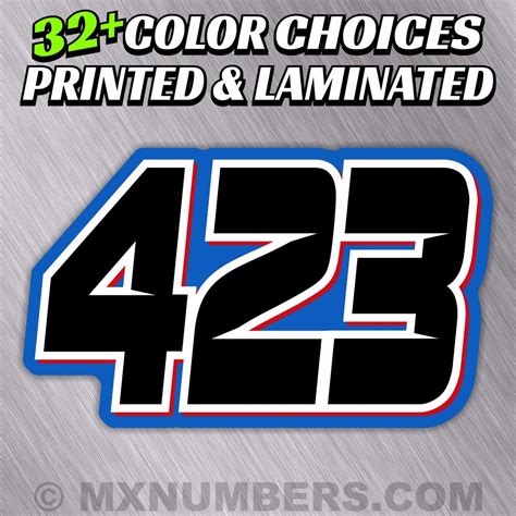 custom racing number plate decals  colors sx mx atv  kart dirt