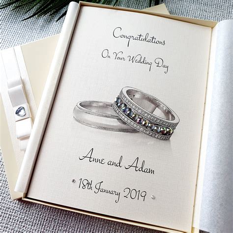 luxury handmade personalised wedding congratulations card  etsy