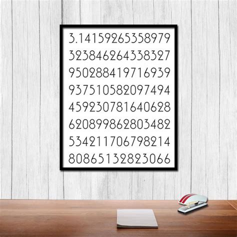 pi poster printable art digits  pi math poster instant etsy