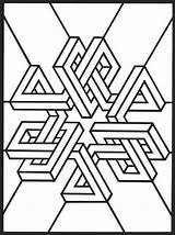 Geometric Illusion Stained Geometry Isometric Shapes Illusions Dimensional Ilusiones Opticas Géométrique Dover Geometrique Treppe Sacred Geometrie Adulte Géométriques Tatouage Geometría sketch template