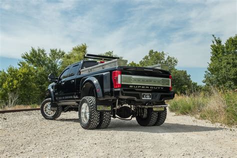 rear angle   lifted  ford   super duty platinum  massive